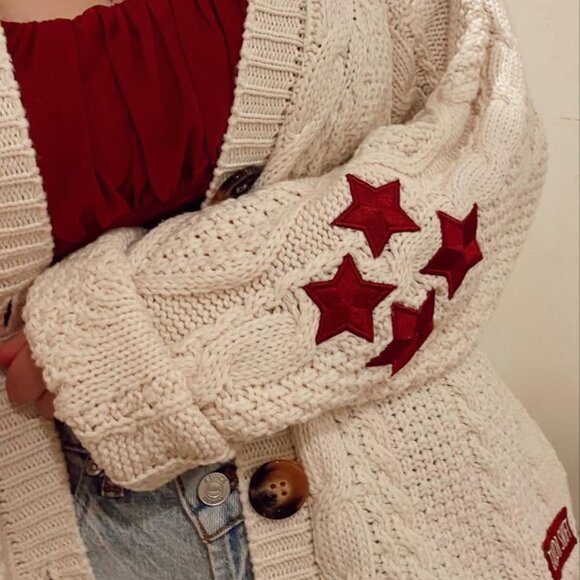Taylor Swift Red (Taylor's Version) Cardigan Cream Ivory Cable Knit size XL/2XL - Picture 12 of 12